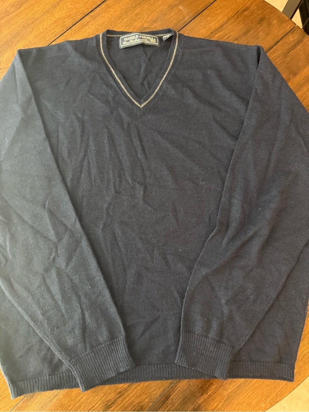 Men’s Navy Blue 100% Extra Fine Merino Wool X-Large Classic Luxury